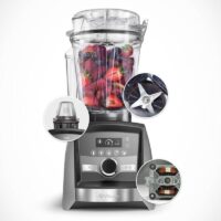 Vitamix A3500 blender med digital touchskjerm og kraftig motor, ideell for å lage smoothier og supper.